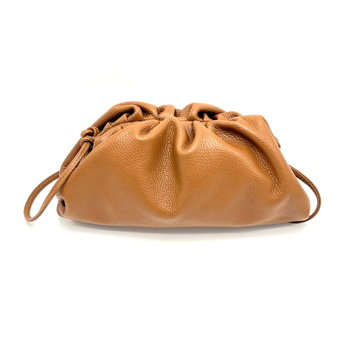 Genuine leather shoulder bag, Medium size, Made in Italy, art. 112407: Camel