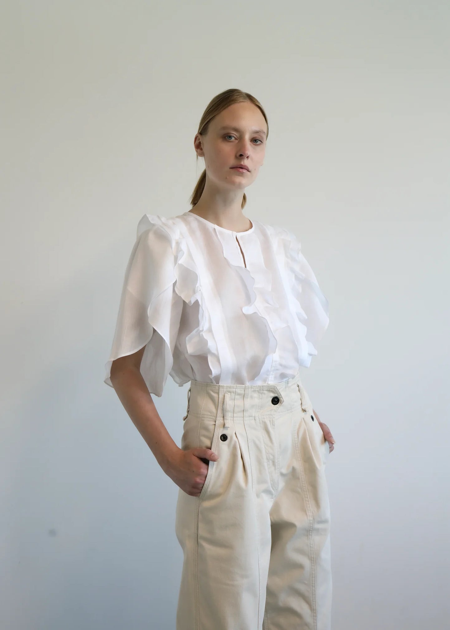 Belice Ramie Blouse - White