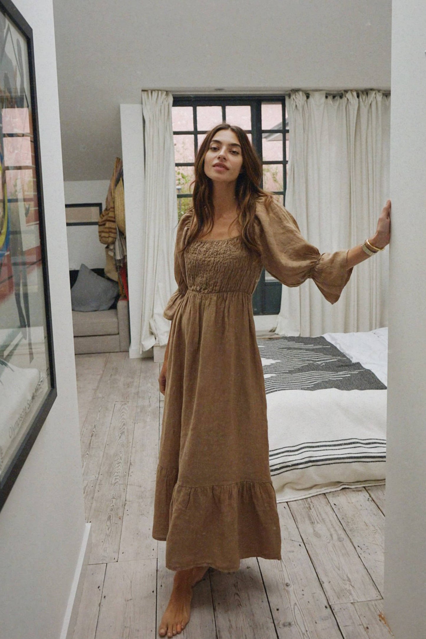 The Deia Linen Dress - Rye