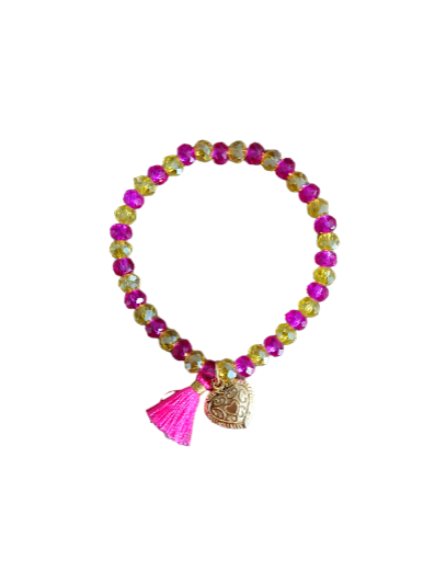 Facet Charm bracelet: Orange/Pink