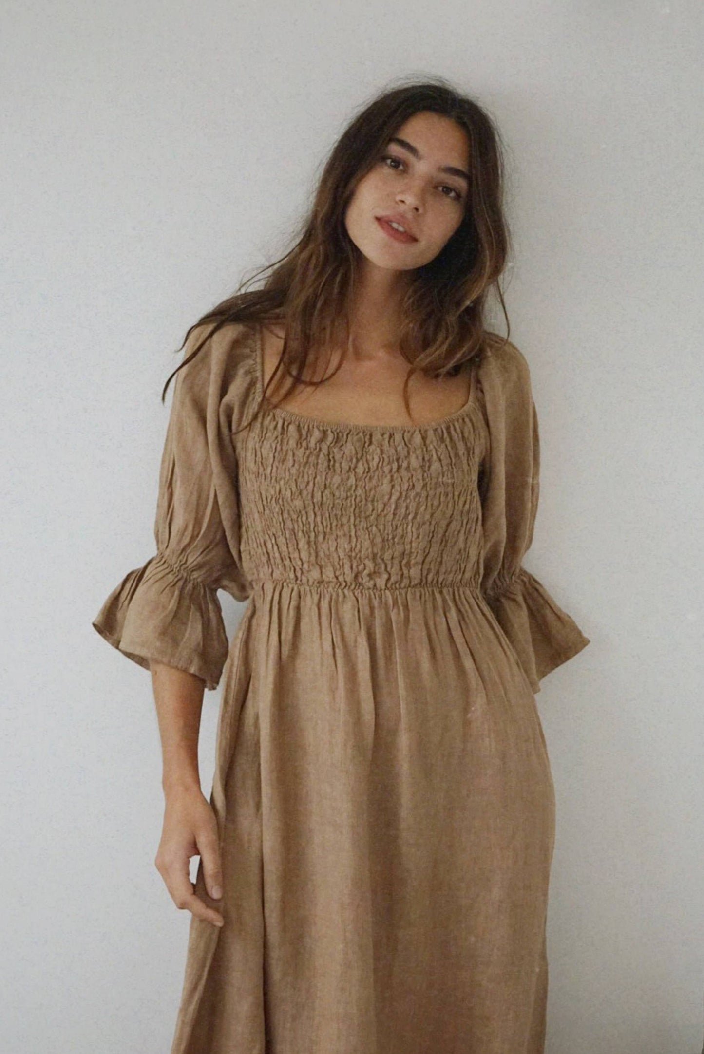 The Deia Linen Dress - Rye