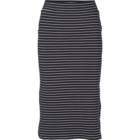 Basic Apparel Ludmilla Long Skirt - Stripe Black/White