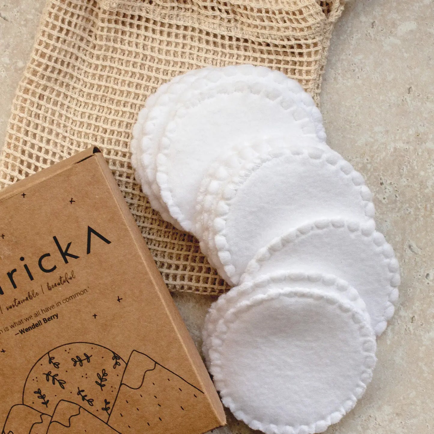 Reusable Organic Cotton Pads - Natural White