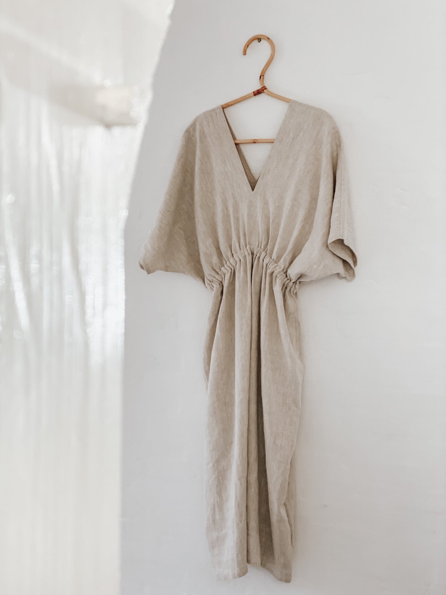 Evangeline Linen Kimono Dress - Natural