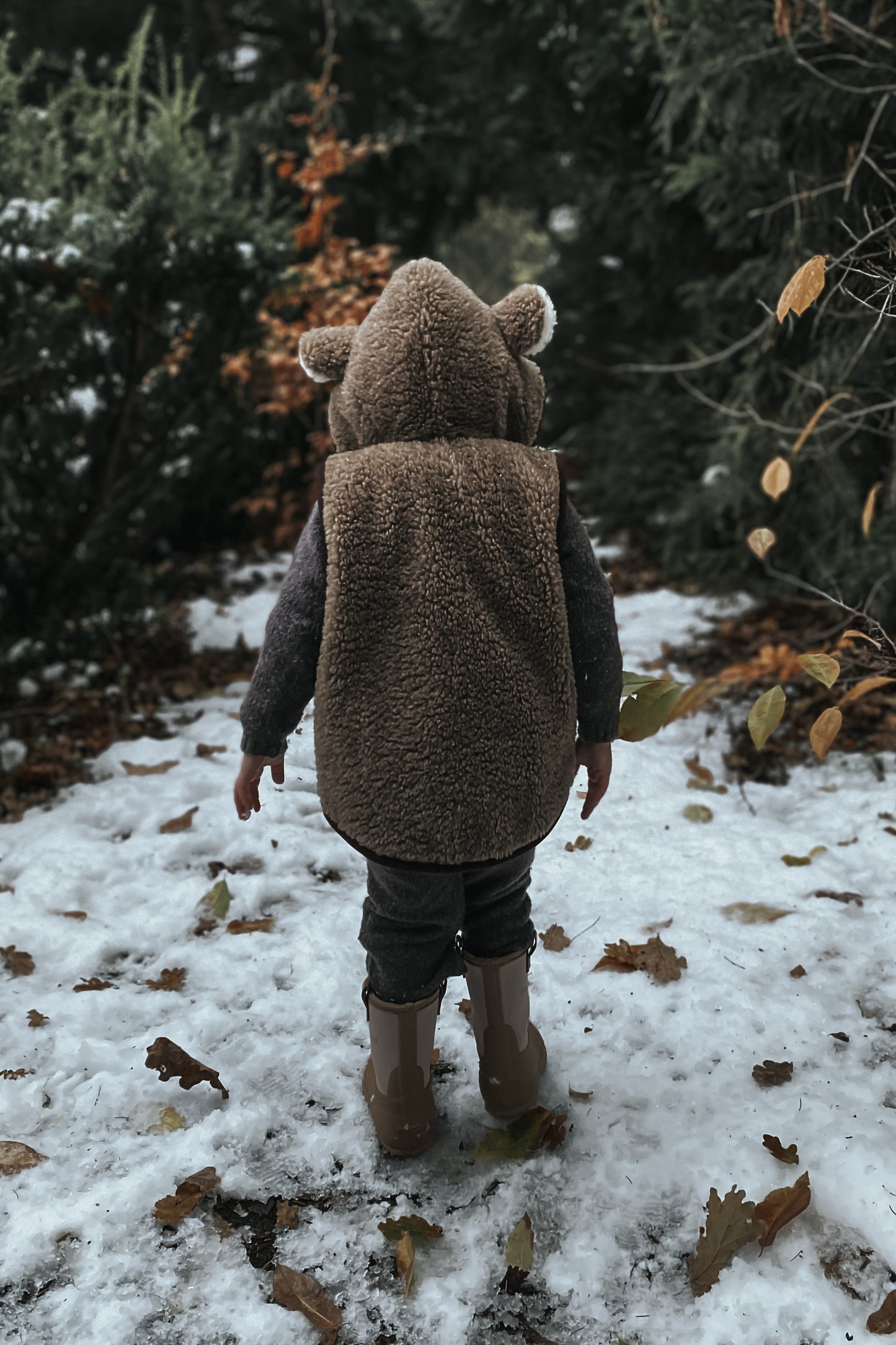 Little Bear Hooded Vest - Children -  Brown